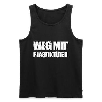 Weg mit Plastiktüten Umweltschutz Rettet die Meere - Männer Premium Bio Tank Top - Schwarz - Vorne - Michal (187cm)