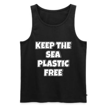 Keep The Sea Plastic Free Protection de l’environnement Sauvez la mer - Débardeur bio Premium Homme - noir - Devant - AI Model Male 178 light (178cm)