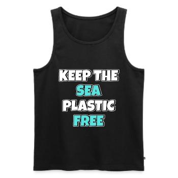Keep The Sea Plastic Free Protection de l’environnement Sauvez la mer - Débardeur bio Premium Homme - noir - Devant - AI Model Male 178 light (178cm)
