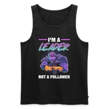 I’m a Leader Not a Follower Gaming Gamer - Männer Premium Bio Tank Top - Schwarz - Vorne - AI Model Male 178 light (178cm)