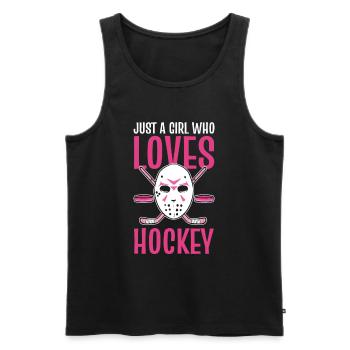 Juste une fille qui aime le hockey Fille de hockey sur glace - Débardeur bio Premium Homme - noir - Devant - Michal (187cm)