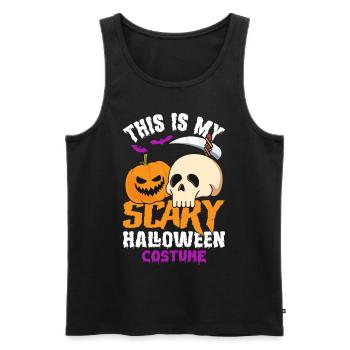 Grim Reaper Skull Pumpkin Angel of Death Hallowee - Men's Premium Organic Tank Top - black - Front - Michal (187cm)