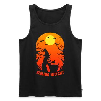 Hexen Halloween Party Gruseliger Fledermaus Horror - Männer Premium Bio Tank Top - Schwarz - Vorne - Michal (187cm)