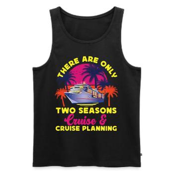 Cruise Ship Vacation Retro There - Men's Premium Organic Tank Top - black - Front - Michal (187cm)