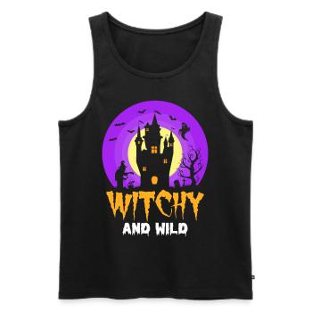 Witchy Halloween Party Hexe Scary House Ghost - Männer Premium Bio Tank Top - Schwarz - Vorne - AI Model Male 178 light (178cm)