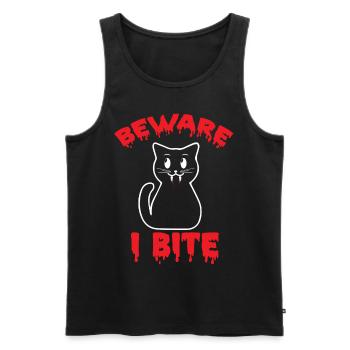 Vampire Cat Halloween Party Bloodbite Nightmare Kat - Men's Premium Organic Tank Top - black - Front - Michal (187cm)