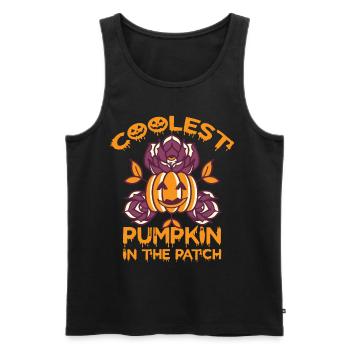 Pumpkin Flowers Halloween Party Nightmare Happy - Men's Premium Organic Tank Top - black - Front - Michal (187cm)