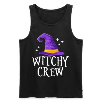 Witchy Crew Halloween Party Hexenhut Gruselig - Männer Premium Bio Tank Top - Schwarz - Vorne - AI Model Male 178 light (178cm)