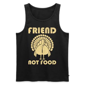 Happy Thanks Vegan - Turkey Friend Not Food - Men's Premium Organic Tank Top - black - Front - Michal (187cm)