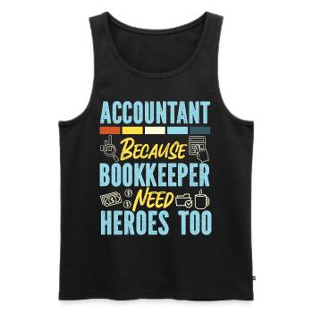 Accountant Bookkeeper Accounting - Men's Premium Organic Tank Top - black - Front - AI Model Male 178 light (178cm)