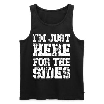 Happy Thanks Vegan - I'm Just Here For The Sides - Männer Premium Bio Tank Top - Schwarz - Vorne - Michal (187cm)