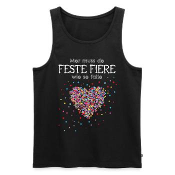 Konfetti Kölsch Karneval Fastelovend 5. Jahreszeit - Männer Premium Bio Tank Top - Schwarz - Vorne - Michal (187cm)