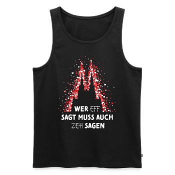 Kölner Dom Rot Weiss Rut Wies Karneval Fasching - Männer Premium Bio Tank Top - Schwarz - Vorne - Michal (187cm)