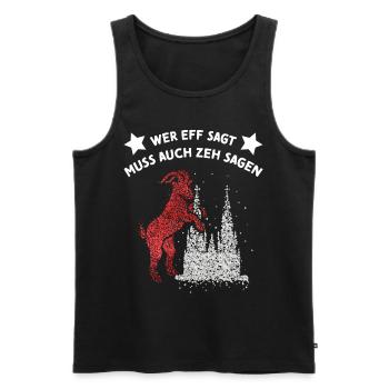 Kölner Dom Rot Weiss Rut Wies Fussball Karnevalist - Männer Premium Bio Tank Top - Schwarz - Vorne - AI Model Male 178 light (178cm)