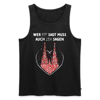 Rot Weiss Rut Wies Dom Kölnerin Kostümersatz Jeck - Männer Premium Bio Tank Top - Schwarz - Vorne - Michal (187cm)
