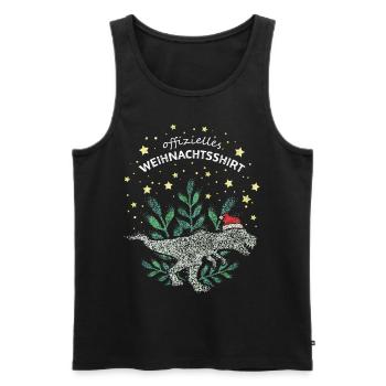 Trex Tyrannosaurus Christmas Heiligabend XMas - Männer Premium Bio Tank Top - Schwarz - Vorne - AI Model Male 178 light (178cm)