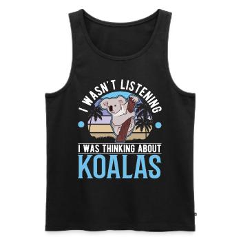 Amoureux des koalas Ours koala - Débardeur bio Premium Homme - noir - Devant - AI Model Male 178 light (178cm)
