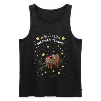 Offizielles Weihnachtsshirt Faultier Wichteln Xmas - Männer Premium Bio Tank Top - Schwarz - Vorne - AI Model Male 178 light (178cm)