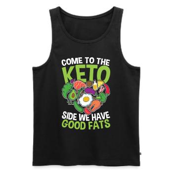 Lustiger Vegetarierer Spruch Gesunde Ernährung - Männer Premium Bio Tank Top - Schwarz - Vorne - Michal (187cm)
