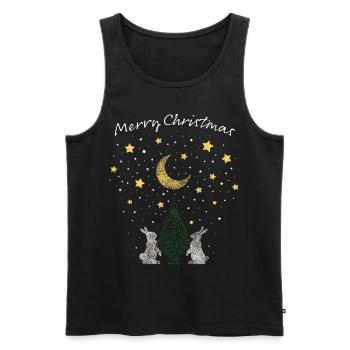 Hasen Kanninchen Weihnachtsbaum Christbaum Xmas - Männer Premium Bio Tank Top - Schwarz - Vorne - Michal (187cm)