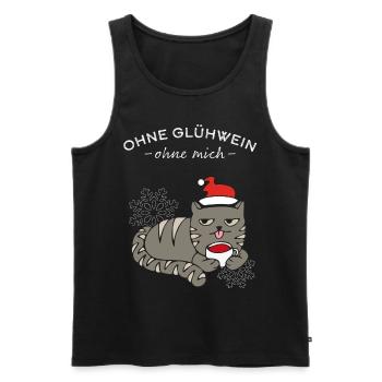 Glühwein Weihnachtsmarkt Katze Weihnachtszeit - Männer Premium Bio Tank Top - Schwarz - Vorne - Michal (187cm)