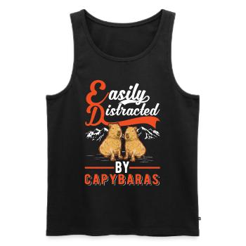 Easily distracted by Capybaras - Männer Premium Bio Tank Top - Schwarz - Vorne - Michal (187cm)