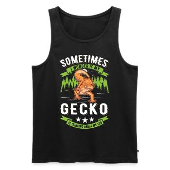 Gecko Cadeau Léopard Gecko - Débardeur bio Premium Homme - noir - Devant - Michal (187cm)