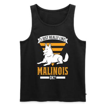 I just really like Malinois ok Belgian Malinois - Men's Premium Organic Tank Top - black - Front - AI Model Male 178 light (178cm)