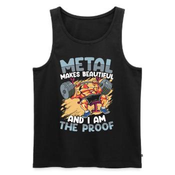 Metal Makes Beautiful And I Am The Proof - Männer Premium Bio Tank Top - Schwarz - Vorne - Michal (187cm)