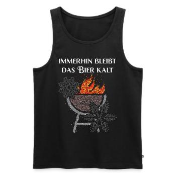 Wintergrillen BBQ Grill Grillen Fleisch Winterzeit - Männer Premium Bio Tank Top - Schwarz - Vorne - Michal (187cm)