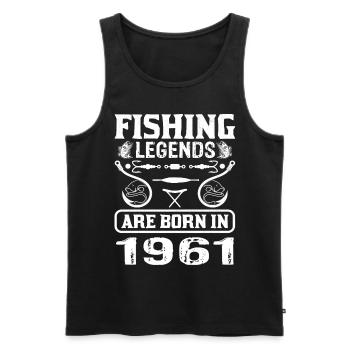 Les légendes de la pêche sont nées en 1961 - Débardeur bio Premium Homme - noir - Devant - Michal (187cm)
