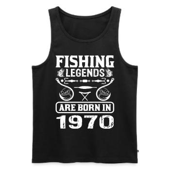 Les légendes de la pêche sont nées en 1970 - Débardeur bio Premium Homme - noir - Devant - Michal (187cm)