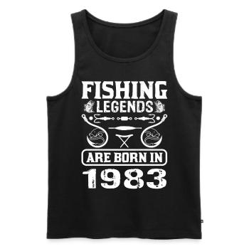 Les légendes de la pêche sont nées en 1983 - Débardeur bio Premium Homme - noir - Devant - AI Model Male 178 light (178cm)
