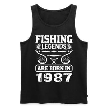 Fishing Legends Are Born In 1987 - Männer Premium Bio Tank Top - Schwarz - Vorne - AI Model Male 178 light (178cm)