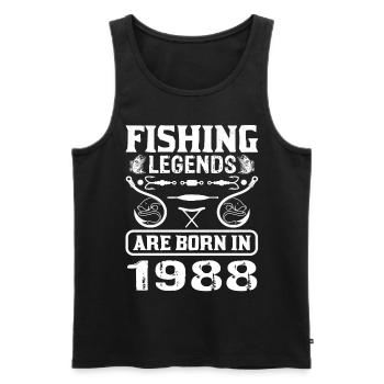 Fishing Legends Are Born In 1988 - Männer Premium Bio Tank Top - Schwarz - Vorne - Michal (187cm)