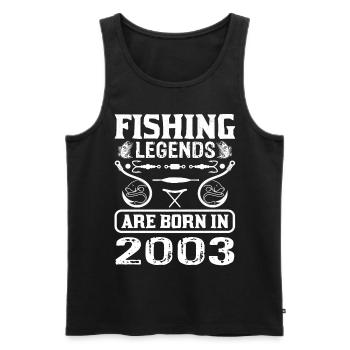 Fishing Legends Are Born In 2003 - Männer Premium Bio Tank Top - Schwarz - Vorne - Michal (187cm)