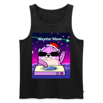 Otter Weihnachten DJ Otter Mit Weihnachtsmütze - Männer Premium Bio Tank Top - Schwarz - Vorne - Michal (187cm)