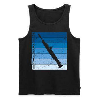 Vintage -Sopran -Saxophon Sax -Musiker - Männer Premium Bio Tank Top - Schwarz - Vorne - AI Model Male 178 light (178cm)