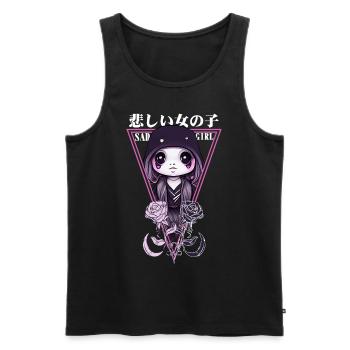 Kawaii trauriges Mädchen Chibi Japanisch Gothic Pa - Männer Premium Bio Tank Top - Schwarz - Vorne - Michal (187cm)