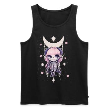 Skater Chibi Anime Skateboard Japanische Vaporwave - Männer Premium Bio Tank Top - Schwarz - Vorne - Michal (187cm)