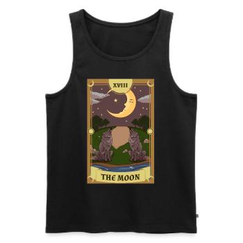Anime Tarot Card der Mond okkulte Hexe - Männer Premium Bio Tank Top - Schwarz - Vorne - AI Model Male 178 light (178cm)