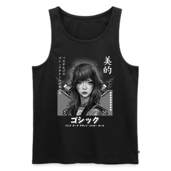 Motorrad Biker Japaner Alt Ästhetik weicher Grunge - Männer Premium Bio Tank Top - Schwarz - Vorne - Michal (187cm)