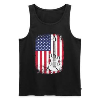Gitarrist Gitarrenspieler Gitarrenmusiker Rockband - Männer Premium Bio Tank Top - Schwarz - Vorne - AI Model Male 178 light (178cm)