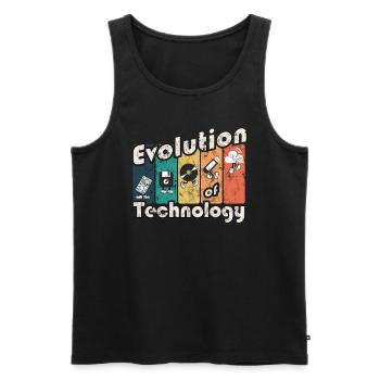 Évolution de la technologie - Débardeur bio Premium Homme - noir - Devant - AI Model Male 178 light (178cm)