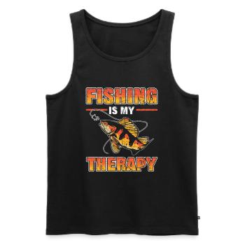 Fishing Is My Therapy Fish Hunting - Men's Premium Organic Tank Top - black - Front - Michal (187cm)