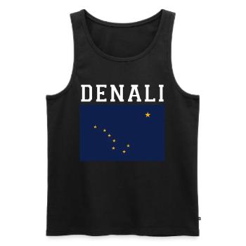 Alaska Geschenk USA Natur Bär Denali Grizzly Wald - Männer Premium Bio Tank Top - Schwarz - Vorne - Michal (187cm)