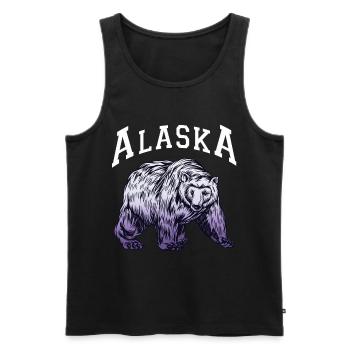 Alaska Geschenk USA Natur Bär Denali Grizzly Wald - Männer Premium Bio Tank Top - Schwarz - Vorne - Michal (187cm)