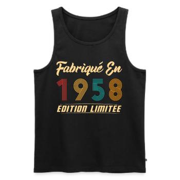 Fabriqué en 1958 Édition limitée Cadeau - Débardeur bio Premium Homme - noir - Devant - Michal (187cm)