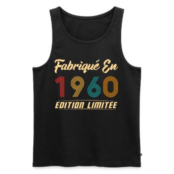 Fabriqué en 1960 Édition limitée Cadeau - Débardeur bio Premium Homme - noir - Devant - Michal (187cm)