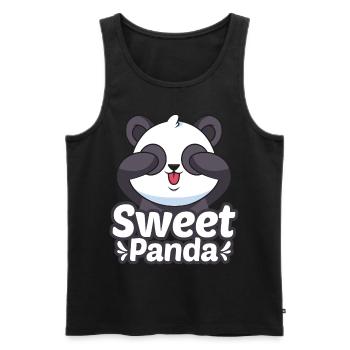 Panda Yoga Méditation Pandas mignons amoureux des animaux Y - Débardeur bio Premium Homme - noir - Devant - AI Model Male 178 light (178cm)